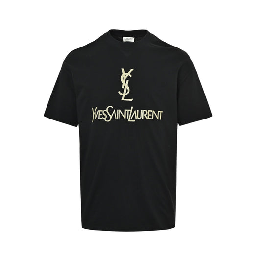 Saint Laurent hot stamping letter logo printed short sleeves