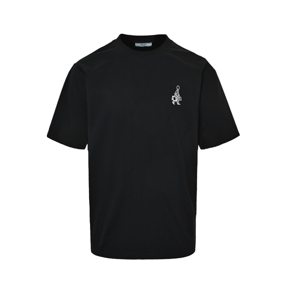 Prada villain and back patch splash ink embroidered short sleeves