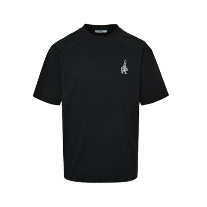 Prada villain and back patch splash ink embroidered short sleeves