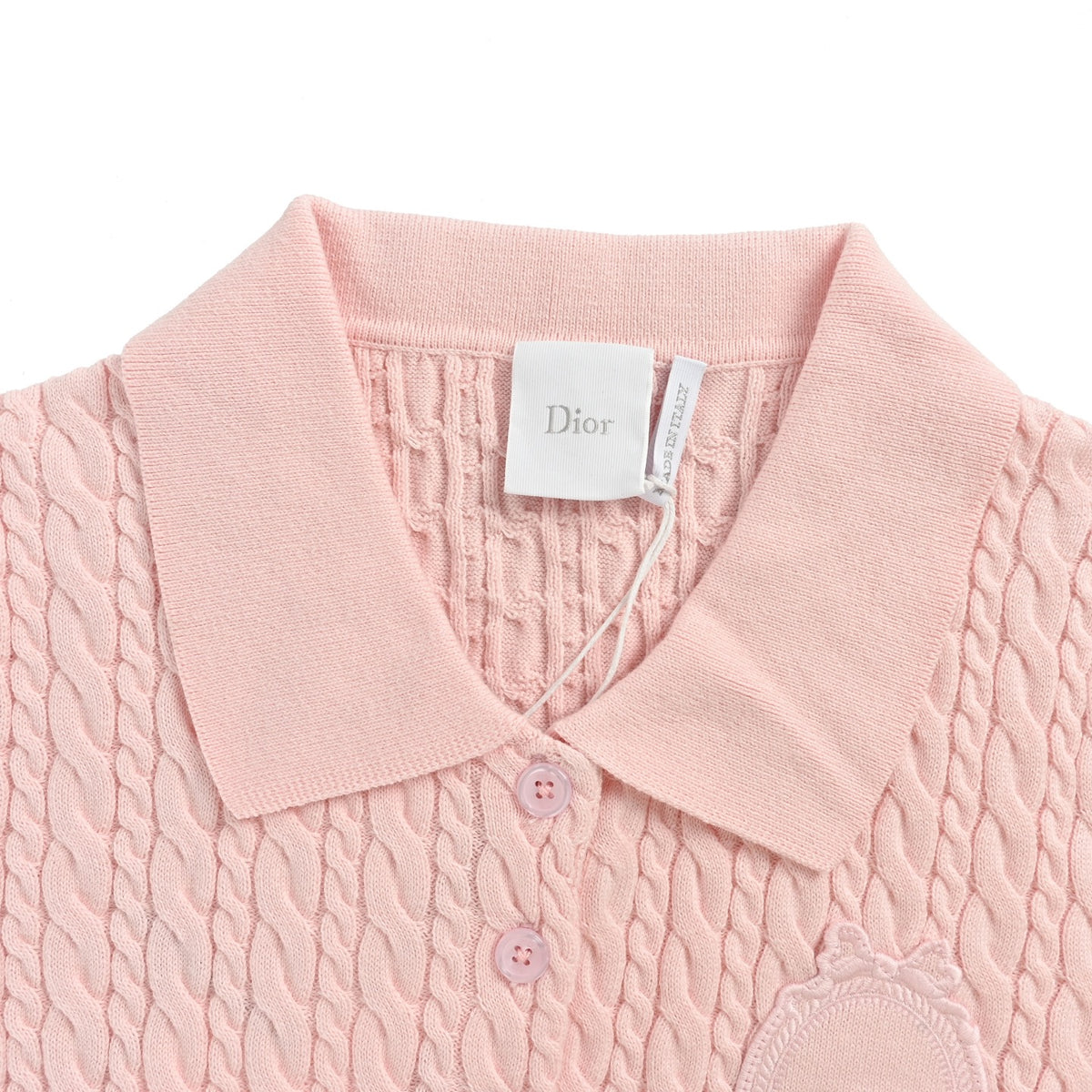 Dior embroidered logo braided knitted short sleeves
