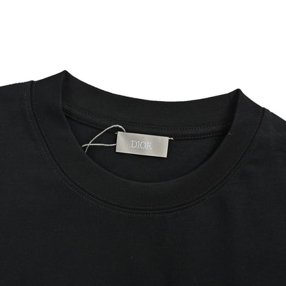 Dior 26ss fluorescent green letter logo embroidered short sleeves