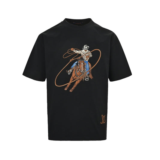 Louis Vuitton Western denim heavy embroidered short sleeves