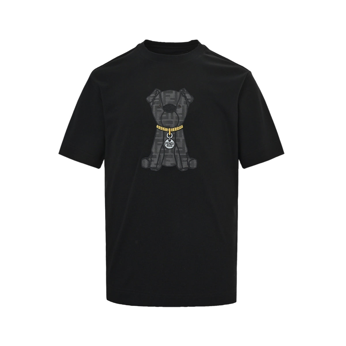 Fendi FF patch puppy embroidered short sleeves