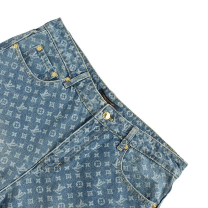 Louis Vuitton 25Fw presbyopia all over printed bootcut jeans