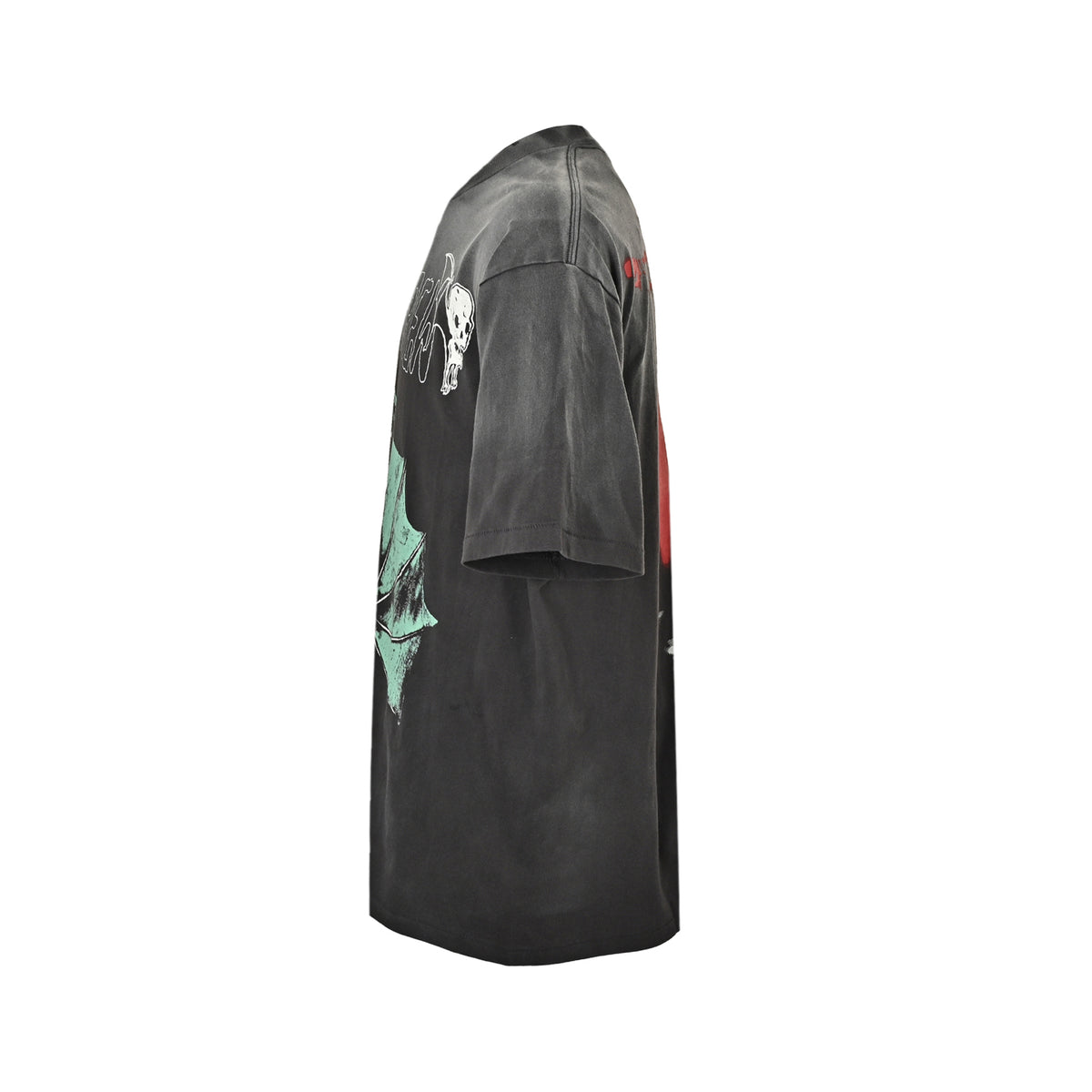 SAINT MICHAEL upside down bat print short sleeves