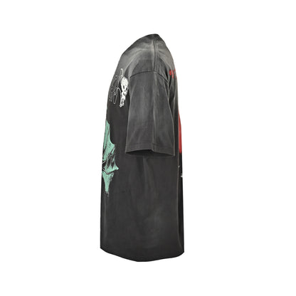 SAINT MICHAEL upside down bat print short sleeves