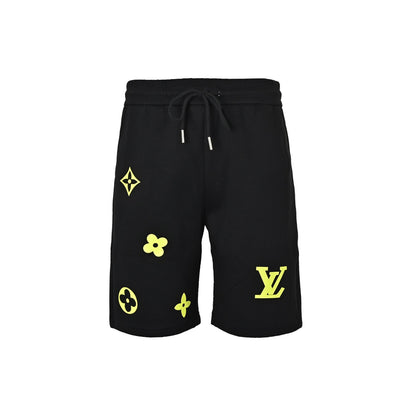 Louis Vuitton 26ss fluorescent green presbyopic embossed logo shorts