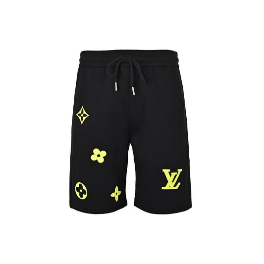 Louis Vuitton 26ss fluorescent green presbyopic embossed logo shorts