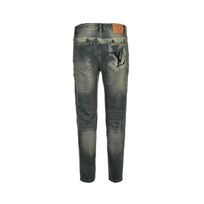Louis Vuitton 24Fw back pocket splash lettering jeans
