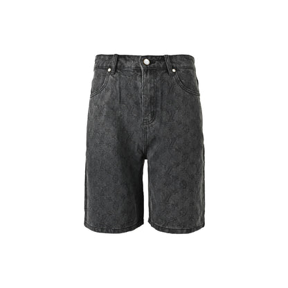 Louis Vuitton 26ss dark pattern presbyopia suit denim shorts
