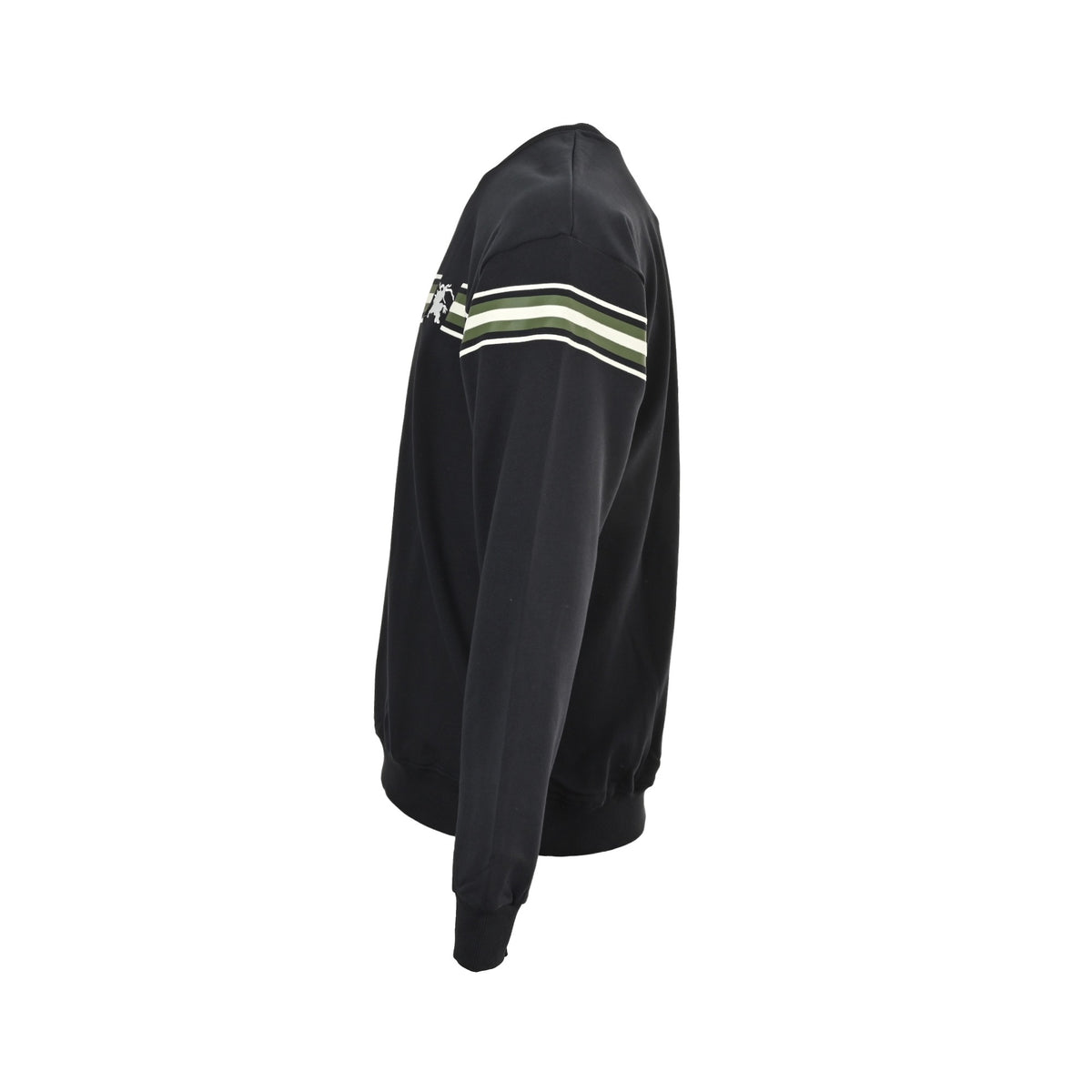 Burberry war horse logo embroidered horizontal stripe round neck sweatshirt