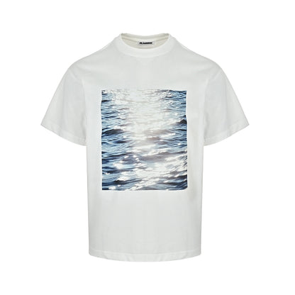 JIL SANDER Show Style Sparkling Water Print Short Sleeves