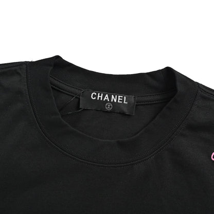 Chanel 26ss shoulder double C slogan short sleeves