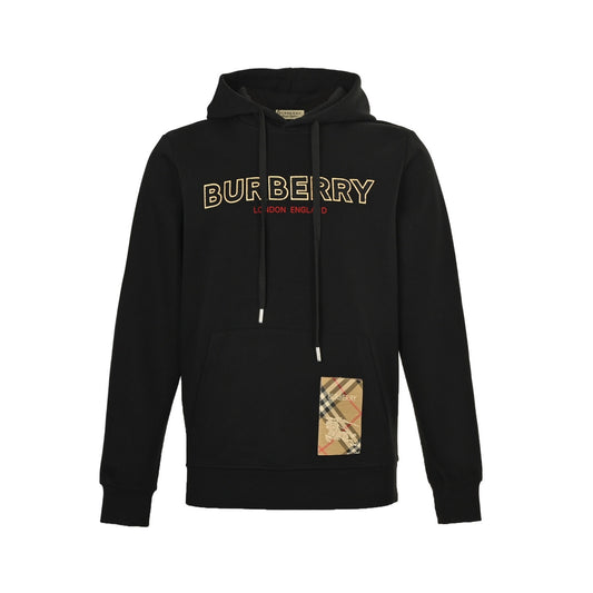 Burberry 25Fw terry patch letter hooded sweatshirt