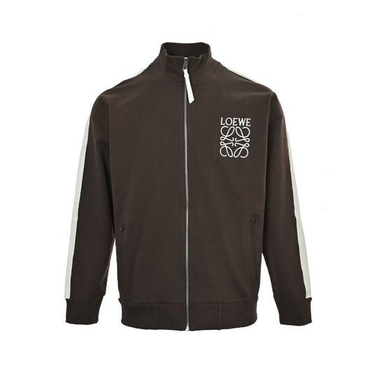Loewe/Loewei color-blocked webbing logo embroidery suit zipper jacket