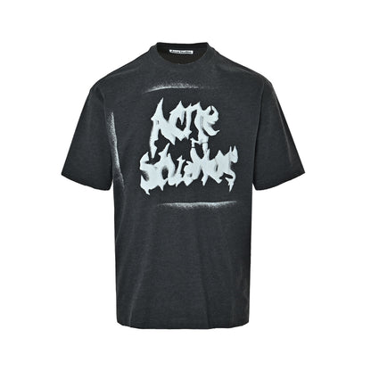 Acne Studios 26ss Gothic spray letter short sleeves