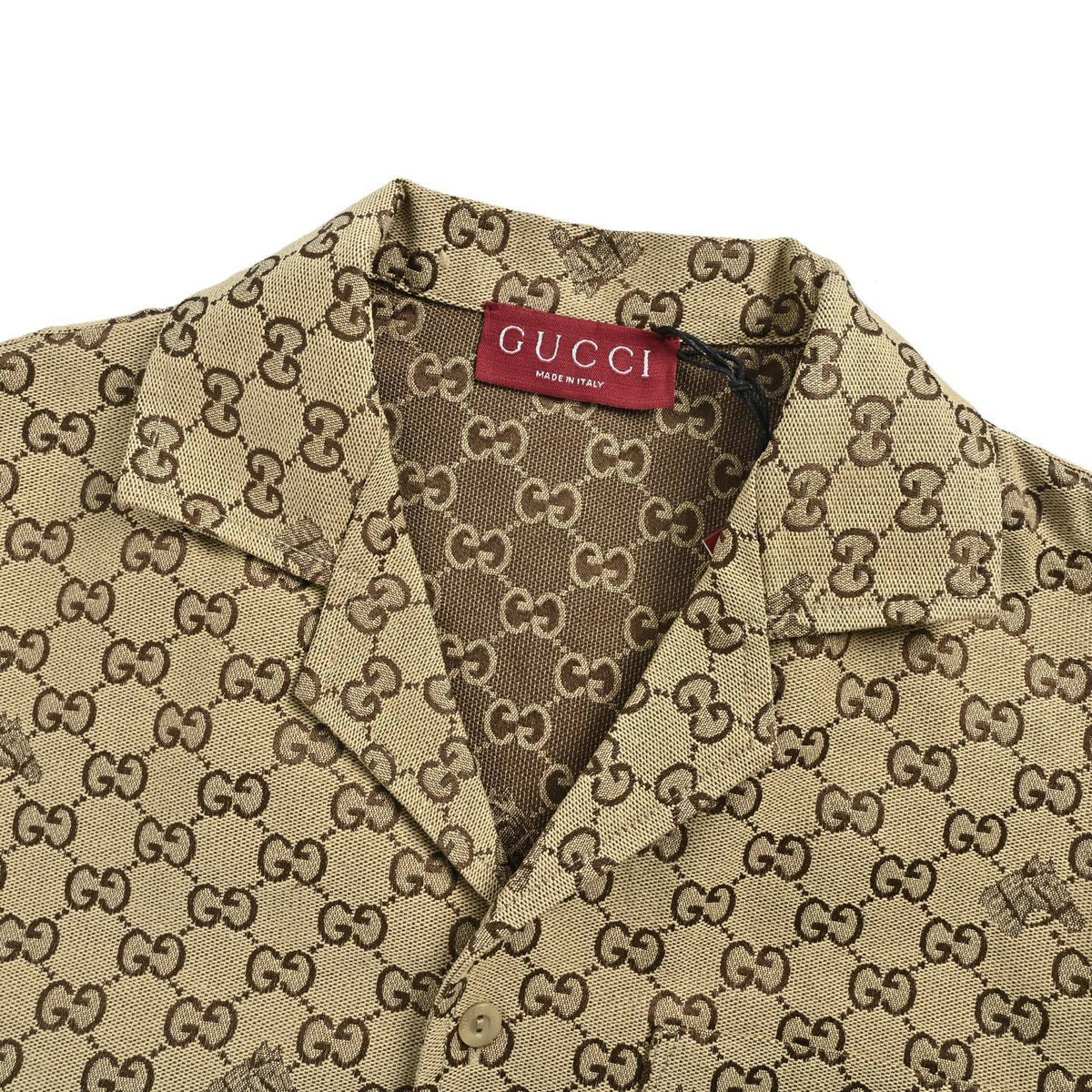 Gucci classic GG presbyopic embroidered Year of the Horse badge Cuban collar short-sleeved shirt