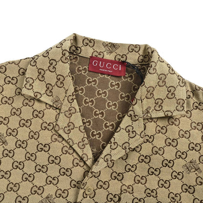 Gucci classic GG presbyopic embroidered Year of the Horse badge Cuban collar short-sleeved shirt