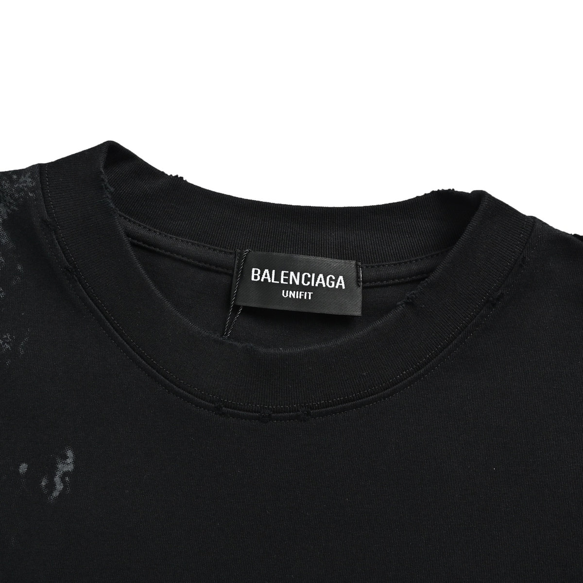 Balenciaga Double B Bitcoin hand-painted mud distressed round neck short sleeves