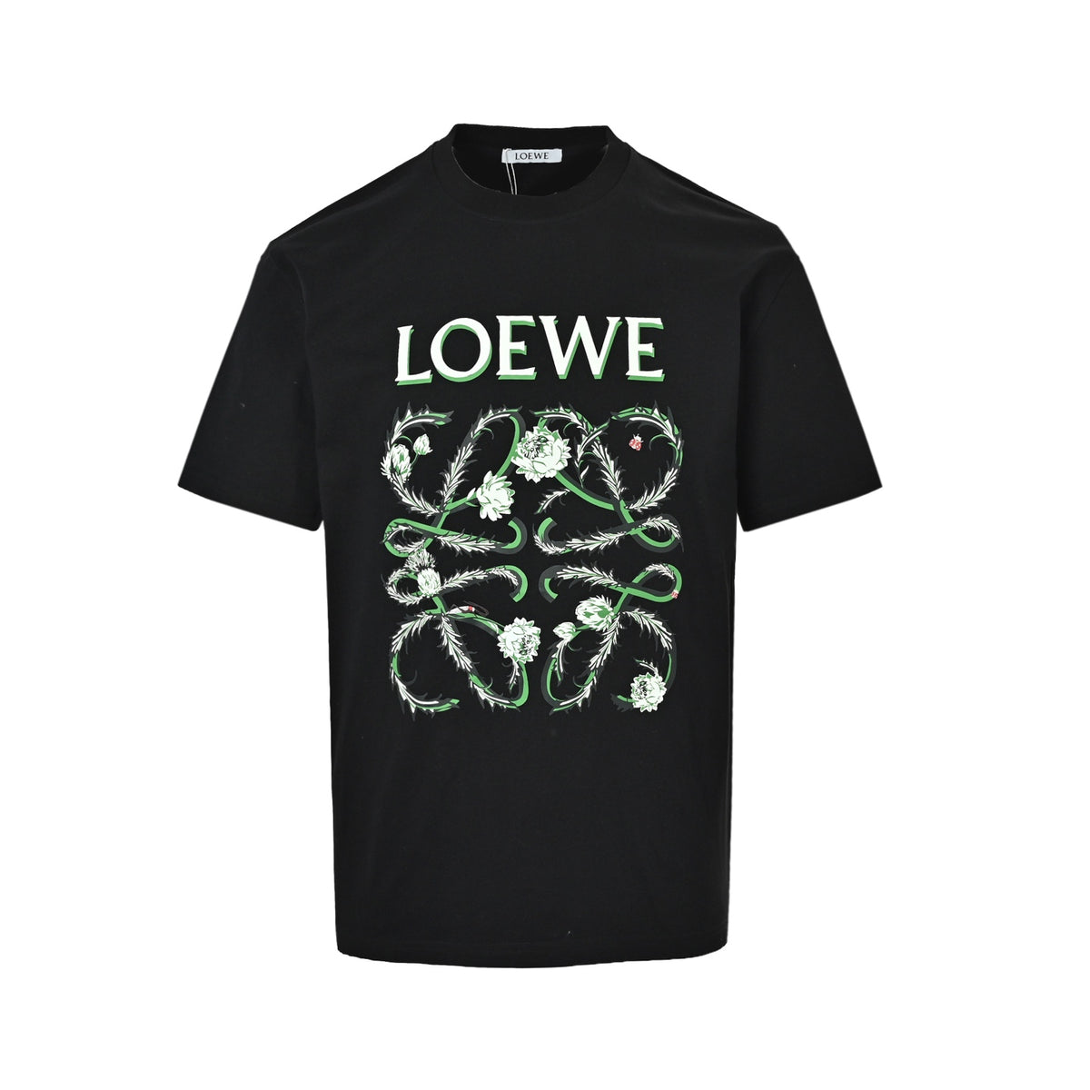 Loewe/Luo Yiwei 26ss flower vine logo printed short sleeves