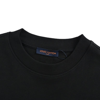 Louis Vuitton dark pattern three-dimensional large logo embroidered long-sleeved T-shirt