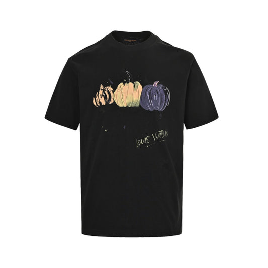 Louis Vuitton 25ss graffiti hand-painted pumpkin print short sleeves