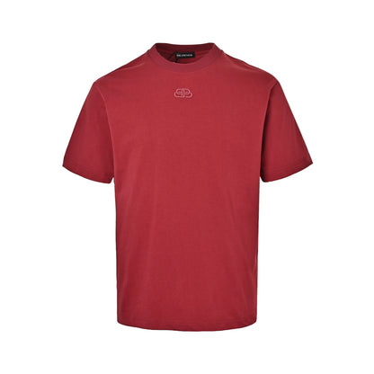 Balenciaga lock letter embroidered logo short sleeves