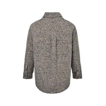 Loewe/Luo Yiwei leather patch pocket wool blend jacket