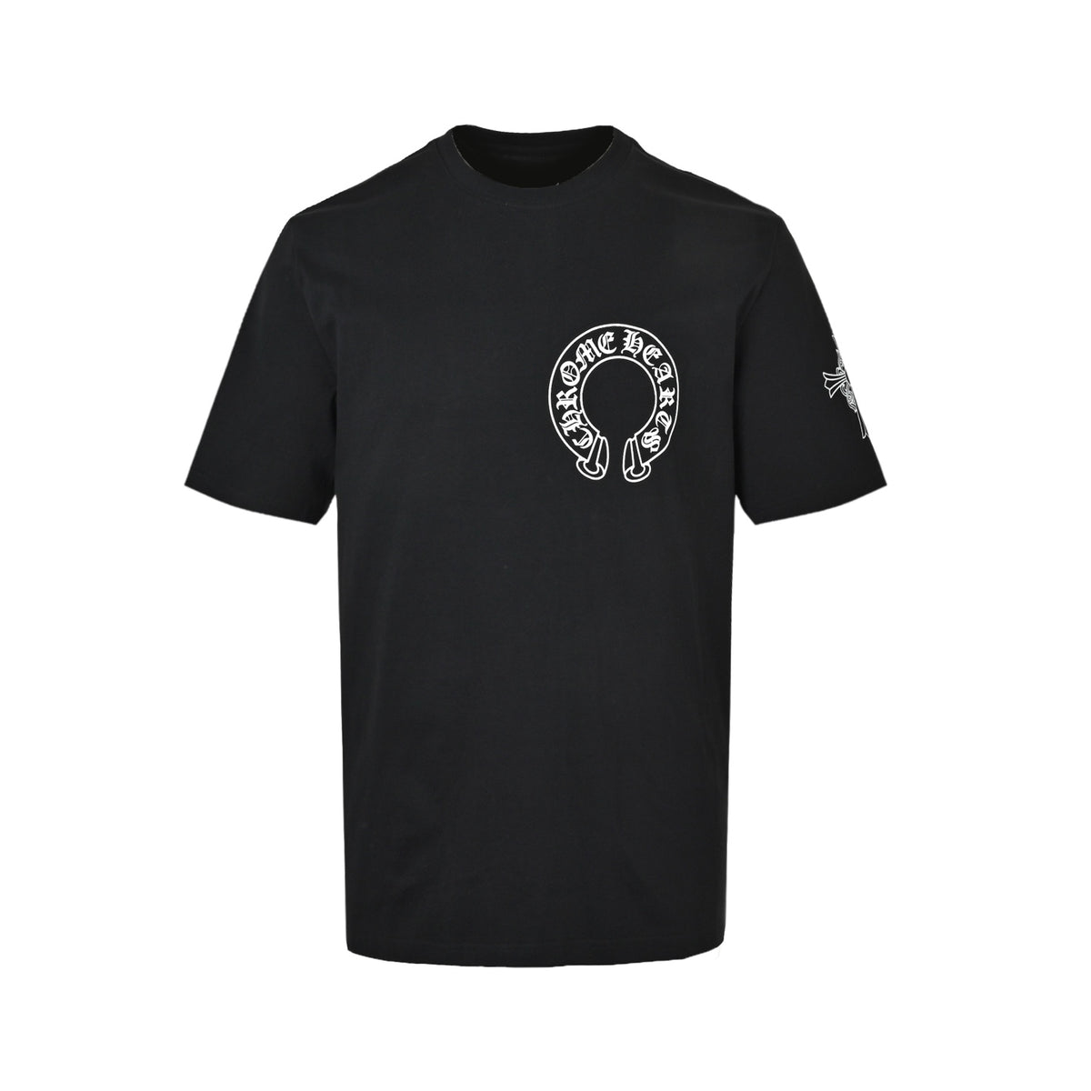 Chrome Hearts/Chrome Heart Cross Horseshoe Print Short Sleeve