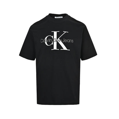 Calvin KleinCK 24ss embroidered letter print round neck short sleeves