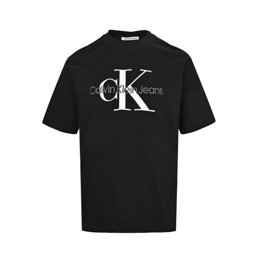 Calvin KleinCK 24ss embroidered letter print round neck short sleeves