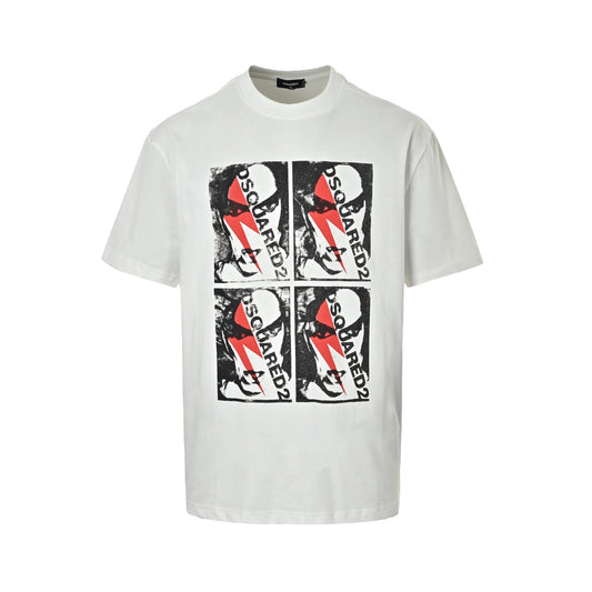 Dsquared2 classic lightning four-face portrait short sleeves