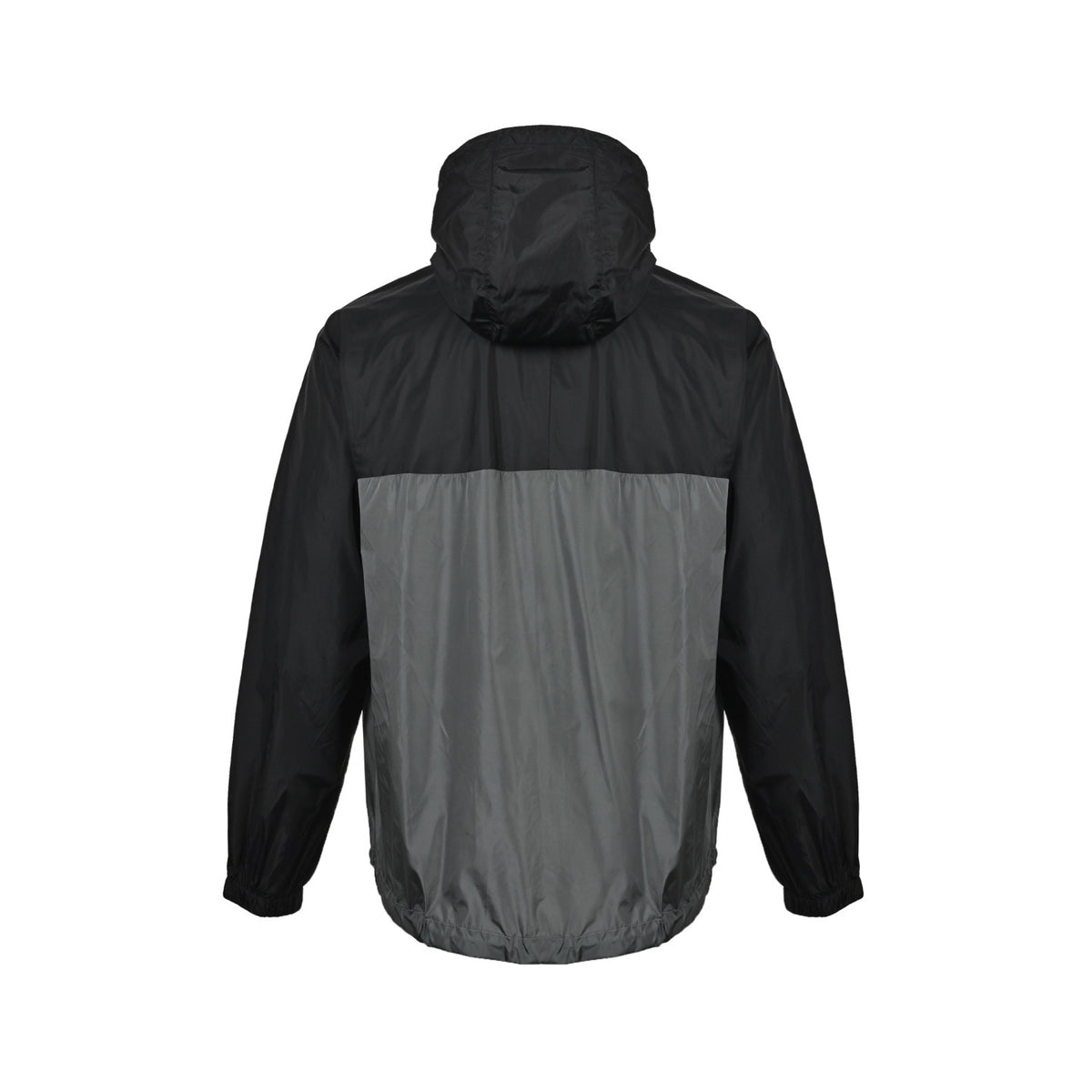 Prada regenerated nylon black and gray patchwork hooded jacket