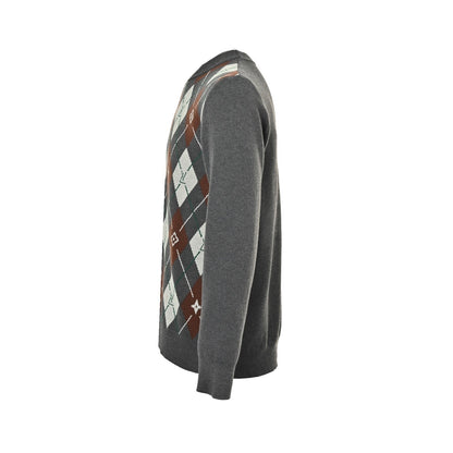 Louis Vuitton 25Fw diamond jacquard crew neck sweater