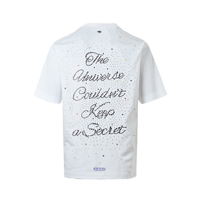 GOODBRAND 26ss Galaxy Slogan Hot Diamond Short Sleeve