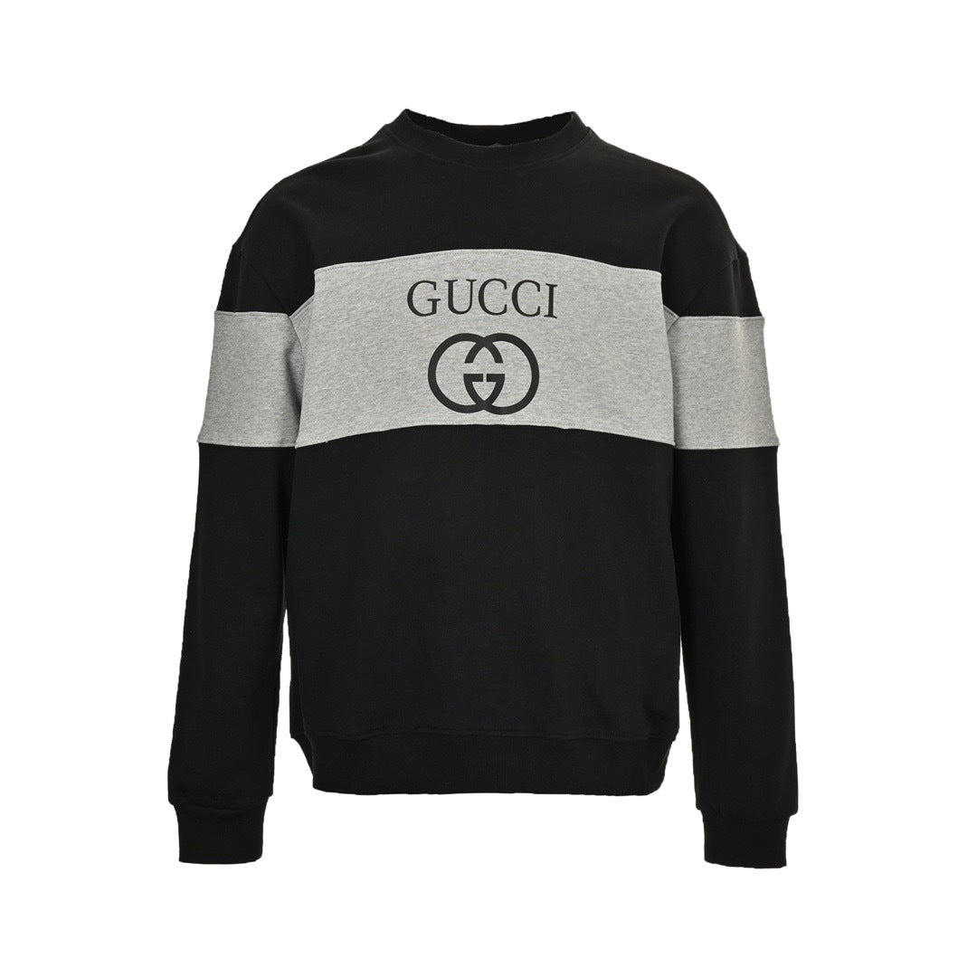Gucci 24Fw double G letter color block crew neck sweatshirt