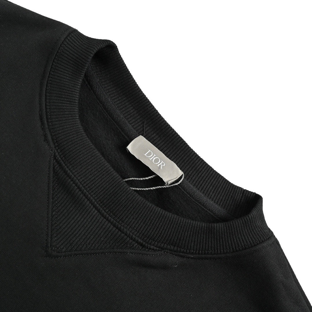 Dior 23Fw front and back signature letter embroidered crew neck sweatshirt