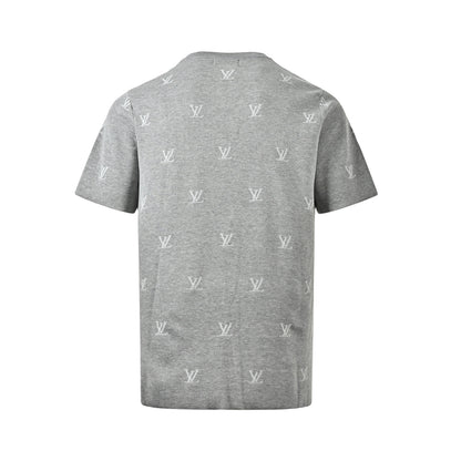 Louis Vuitton all-over printed old flower jacquard knitted short sleeves