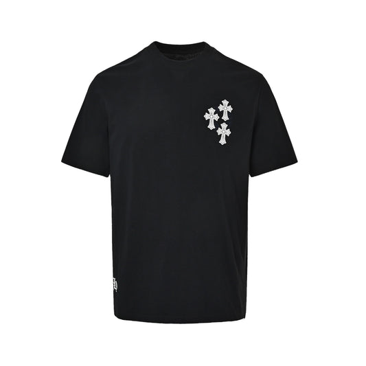Chrome Hearts Sanskrit cross embroidered short sleeves