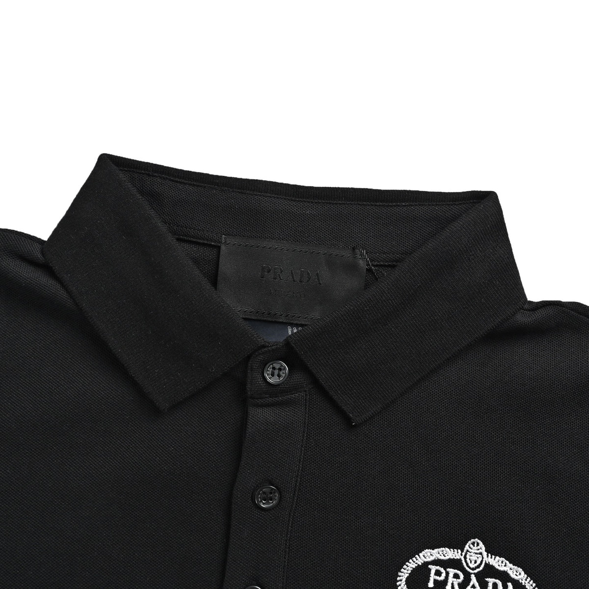 Prada 25ss oval embroidered Polo short sleeves