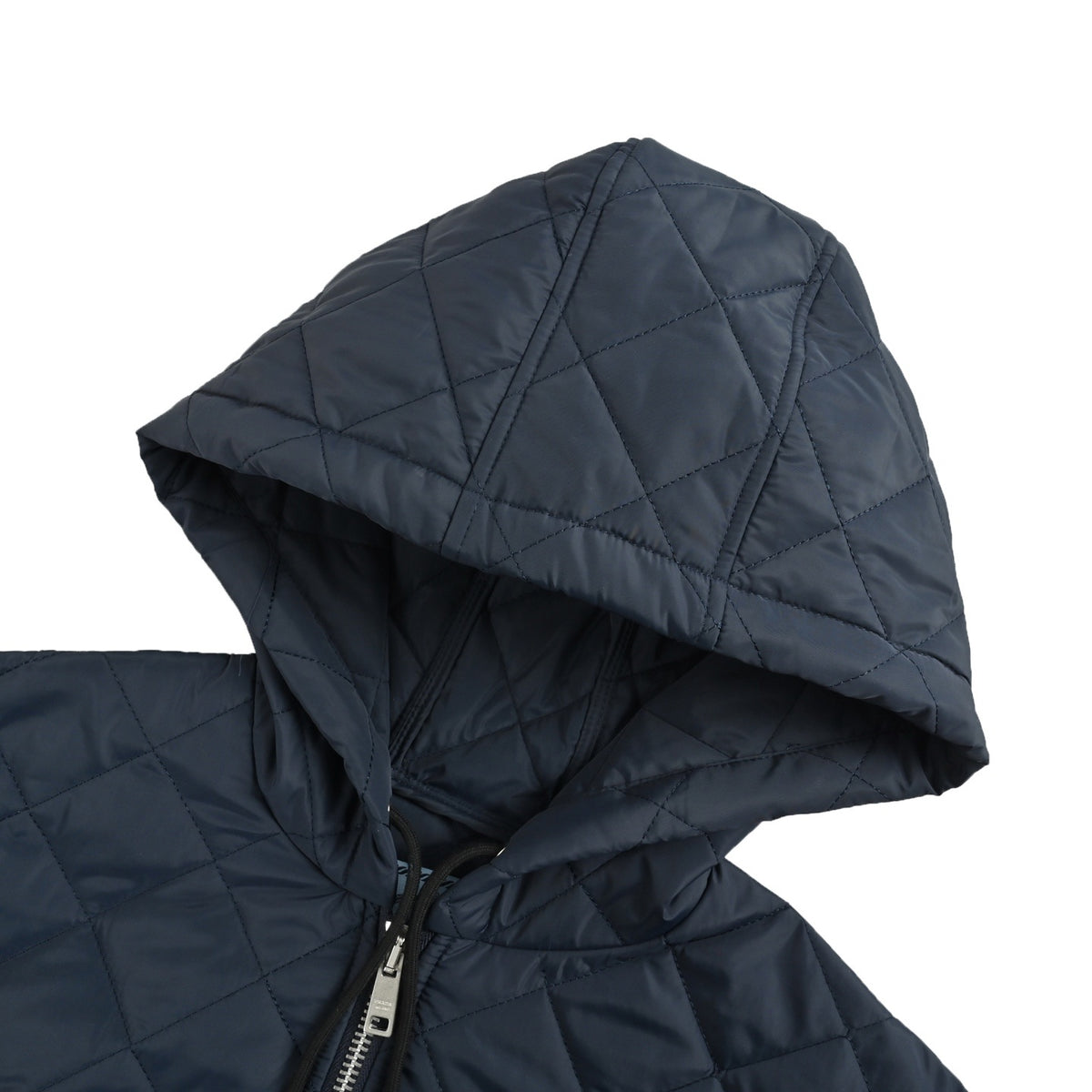 Prada rhombus lightweight hooded cotton coat
