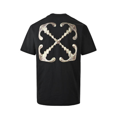 OFF WHITE CO VIRGIL distressed metal anchor print short sleeves