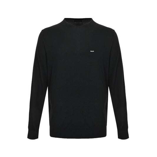 Prada small print knitted wool crew neck sweater
