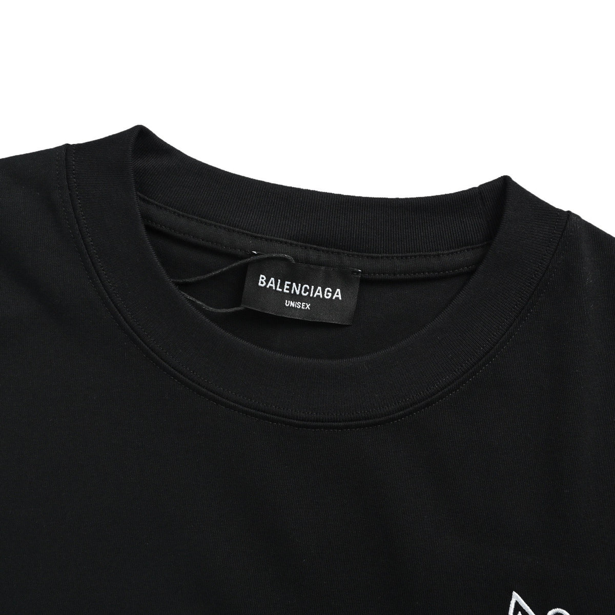 Balenciaga vertical letter embroidery short sleeves