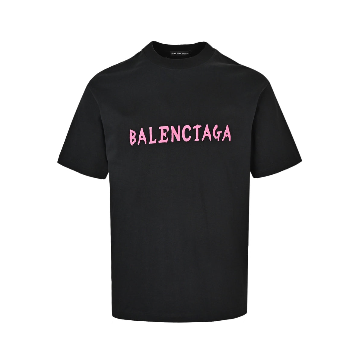 Balenciaga Dissolved Double B on the Back Destroyed Patch Embroidered Round Neck Short Sleeves