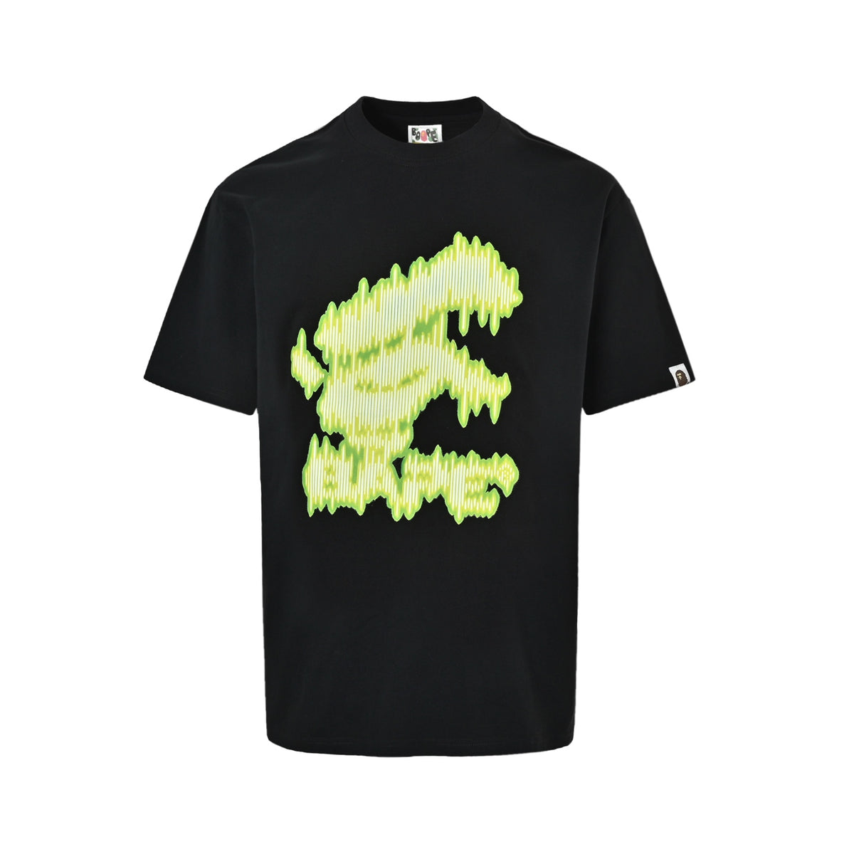 Bape 26ss neon green logo printed short sleeves