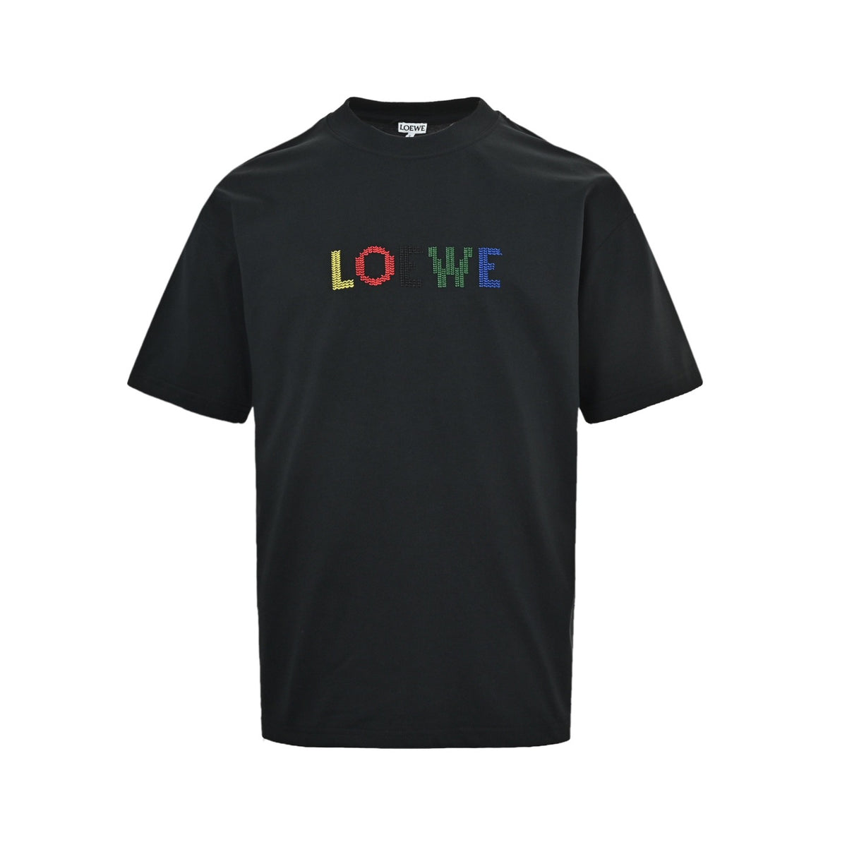 Loewe/Luo Yiwei 26ss colorful logo embroidered short sleeves