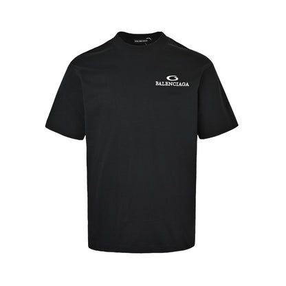 Balenciaga round neck short sleeves with wheat ears embroidery on the back