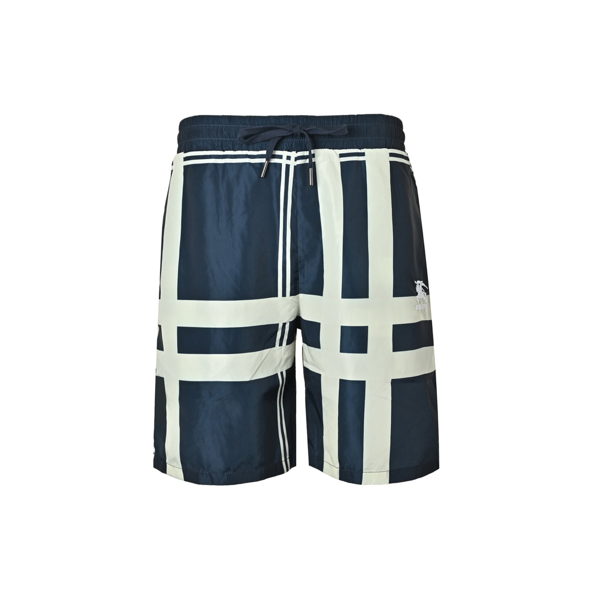 Burberry plaid war horse logo beach shorts
