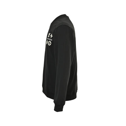 Louis Vuitton 25Fw chest four-flower embroidery crew neck sweatshirt